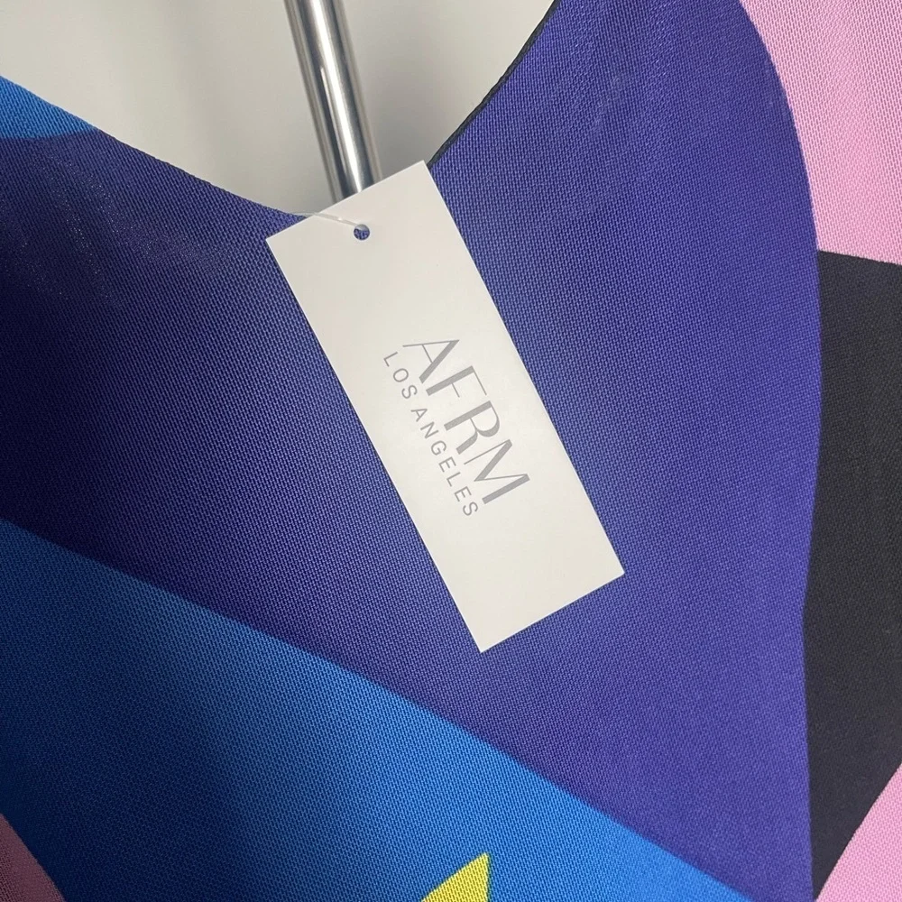 AFRM Los Angeles | Retro Colorful Abstract Midi Maxi Sleevless Dress - Picture 2 of 5